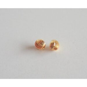 Solid 22K/18K Yellow Fine Gold 5 MM 20 Pieces Twisted Beads
