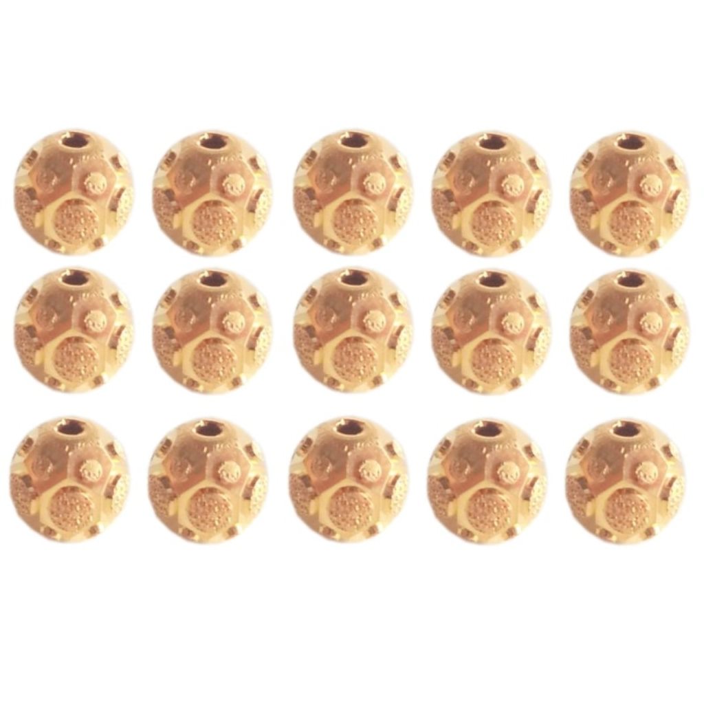 Solid 22K/18K Yellow Fine Gold 4.5 MM 30 Pieces Football Beads
