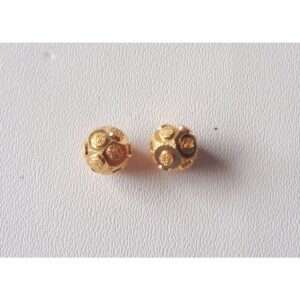 Solid 22K/18K Yellow Fine Gold 4 MM 30 Pieces Football Beads