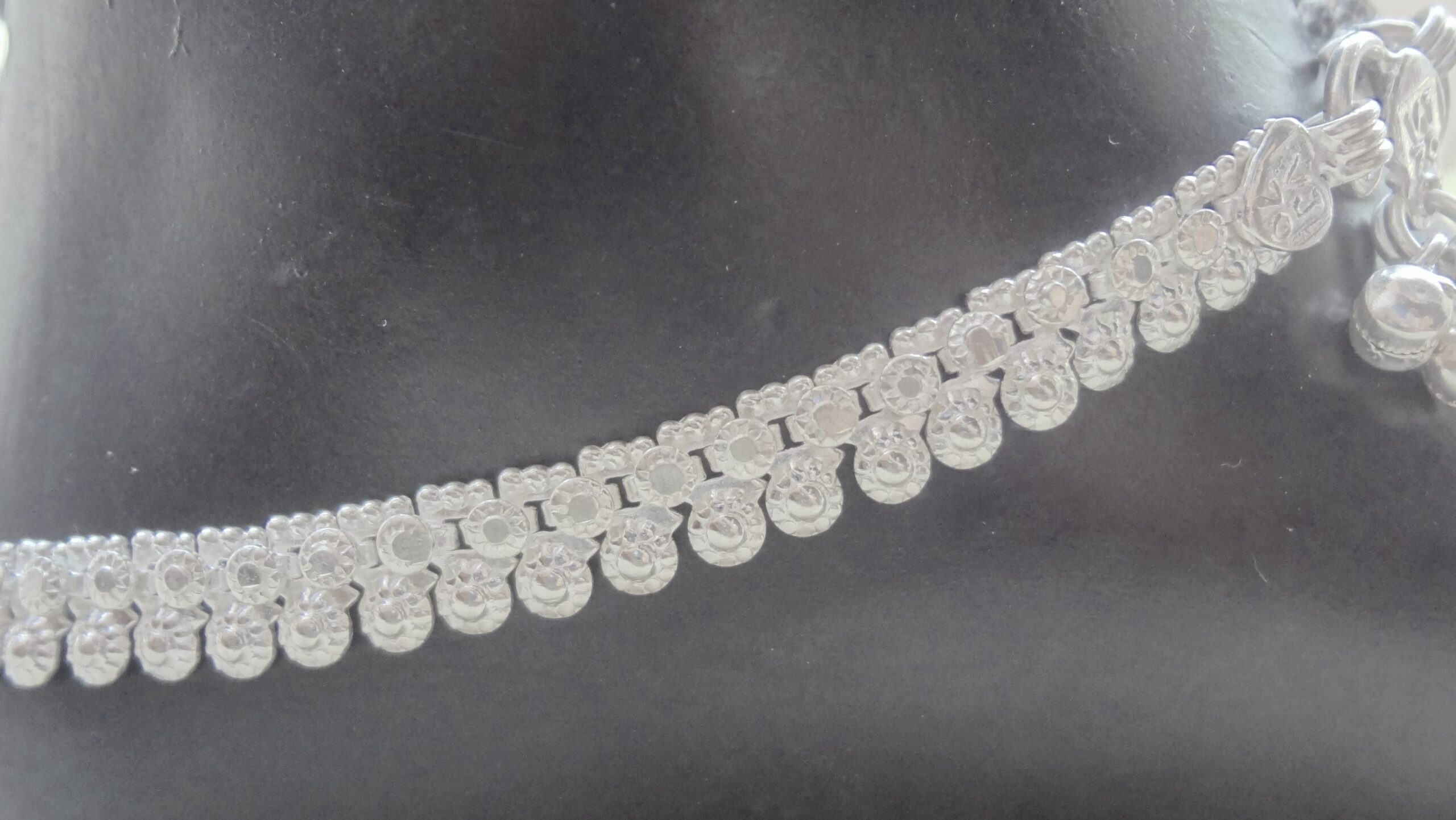 Solid 925 Sterling Silver Magneficient Design Adult Anklet Pair For Women