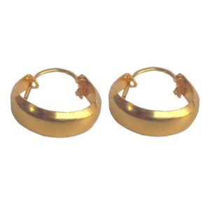 Solid 22K/18K/14K Fine Gold Certified Stamped Carved Design Hoop Earring