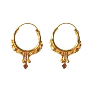 Solid 22K/18K/14K Fine Gold Certified Stamped Beautifully Carved Design Hoop Earring