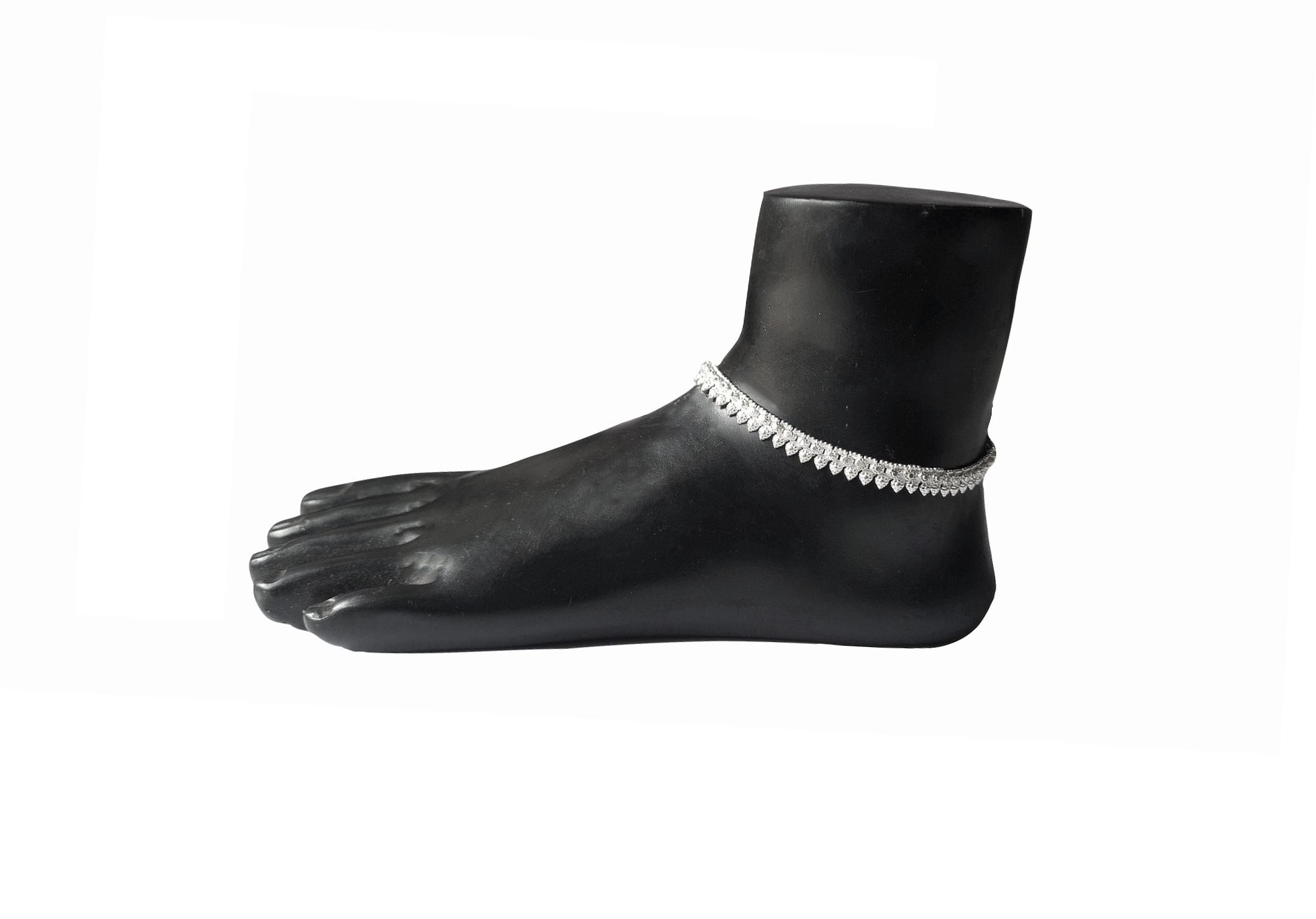 Solid 925 Sterling Silver Elegant Design Adult Anklet Pair For Women