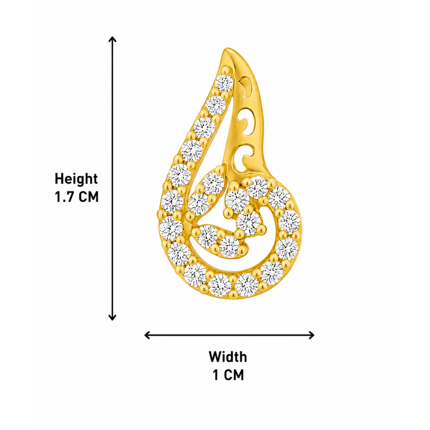 BIS Certified Real 22K Yellow Fine Gold Drop CZ Earrings For Women - Image 4