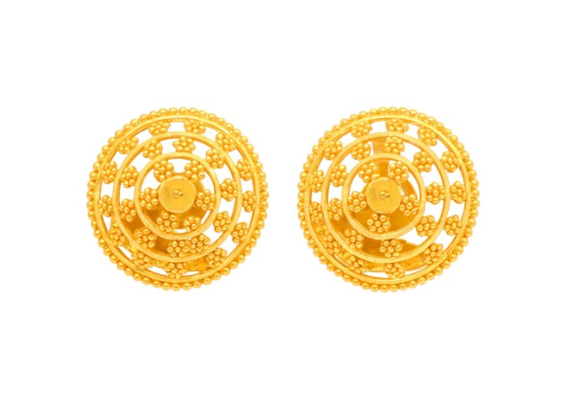 BIS Certified Real 22K Yellow Fine Gold Handmade Elegant Earrings For Women
