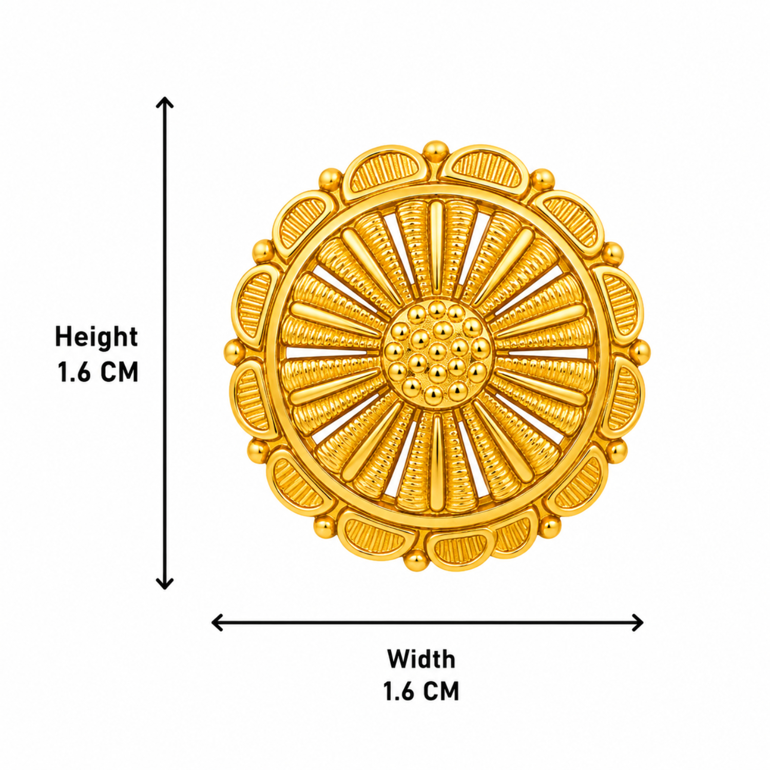 BIS Certified Real 22K Yellow Fine Gold Handmade Flower Earrings For Women - Image 4