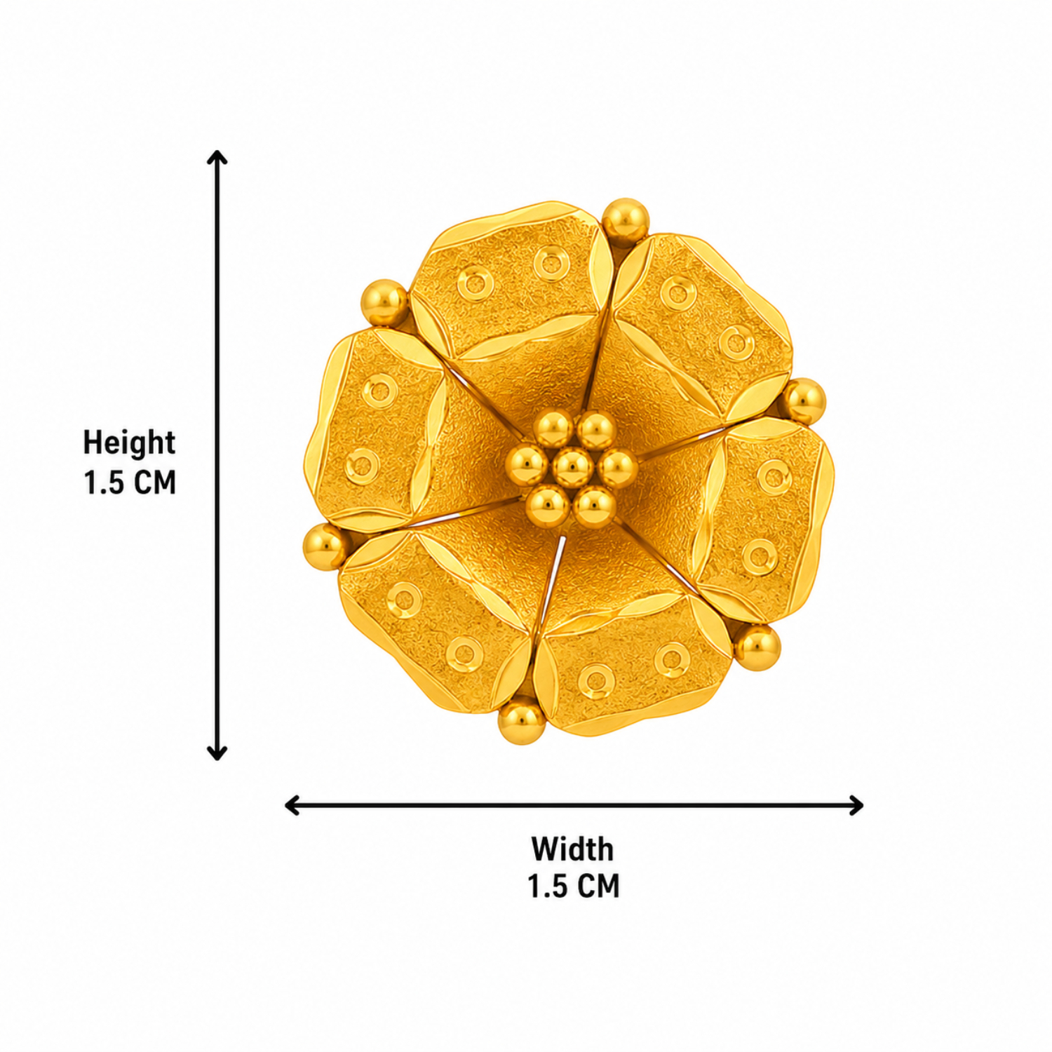 BIS Certified Real 22K Yellow Fine Gold Handmade Flower Earrings For Women - Image 4