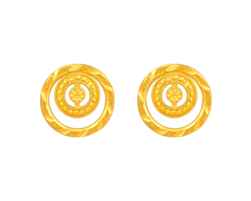 BIS Certified Real 22K Yellow Fine Gold Handmade Elegant Earrings For Women