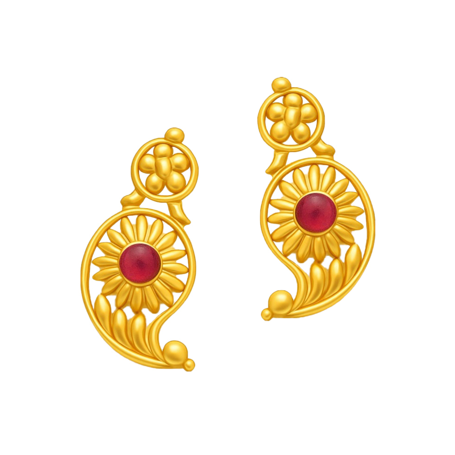 BIS Certified Real 22K Yellow Fine Gold Elegant Earrings For Women - Image 2