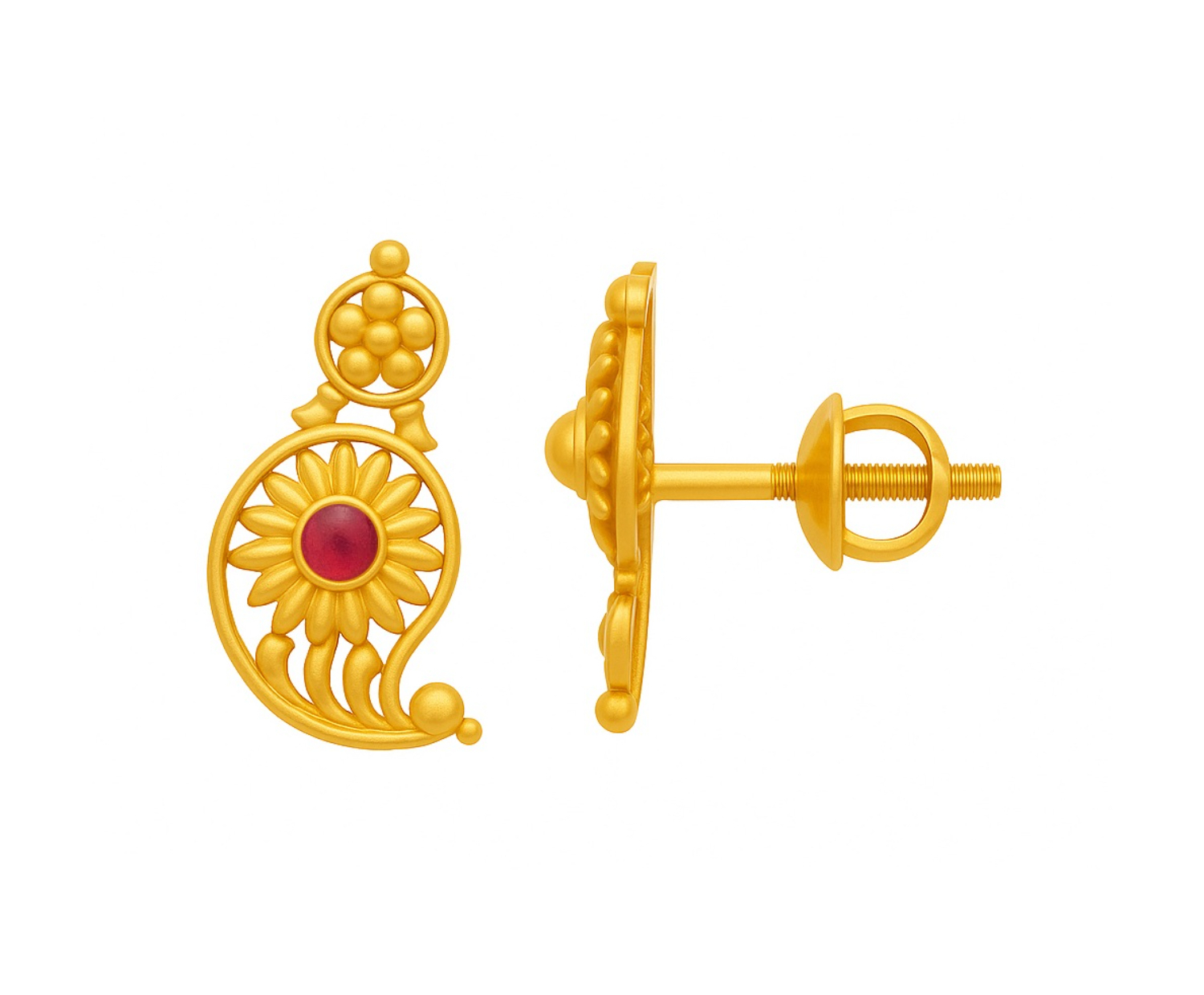 BIS Certified Real 22K Yellow Fine Gold Elegant Earrings For Women - Image 3