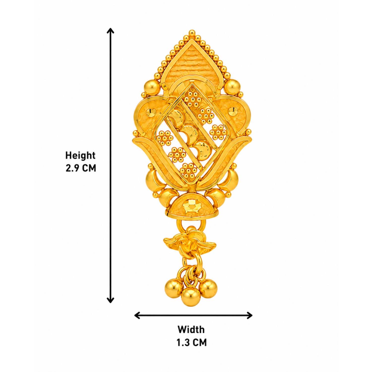 BIS Certified Real 22K Yellow Fine Gold Handmade Earrings For Women - Image 4