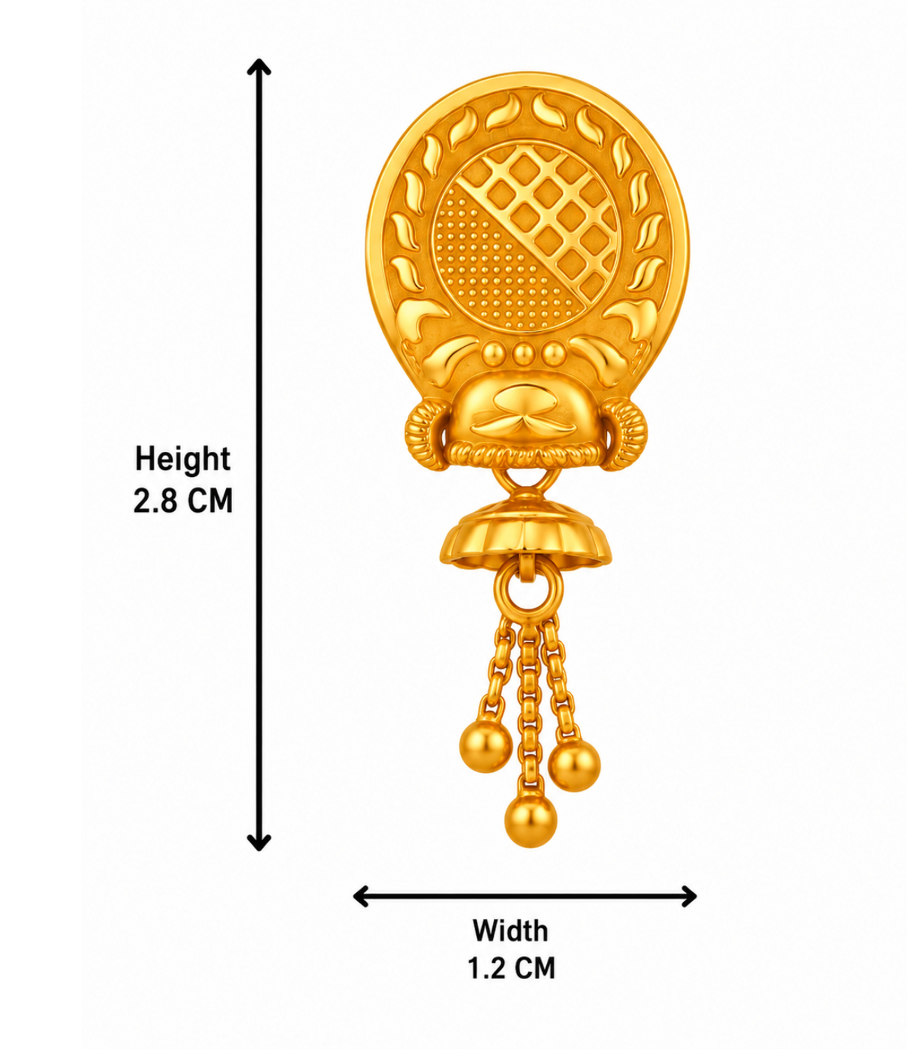 BIS Certified Real 22K Yellow Fine Gold Handmade Earrings For Women - Image 4