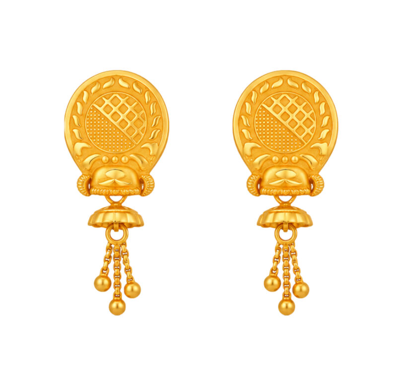 BIS Certified Real 22K Yellow Fine Gold Handmade Earrings For Women