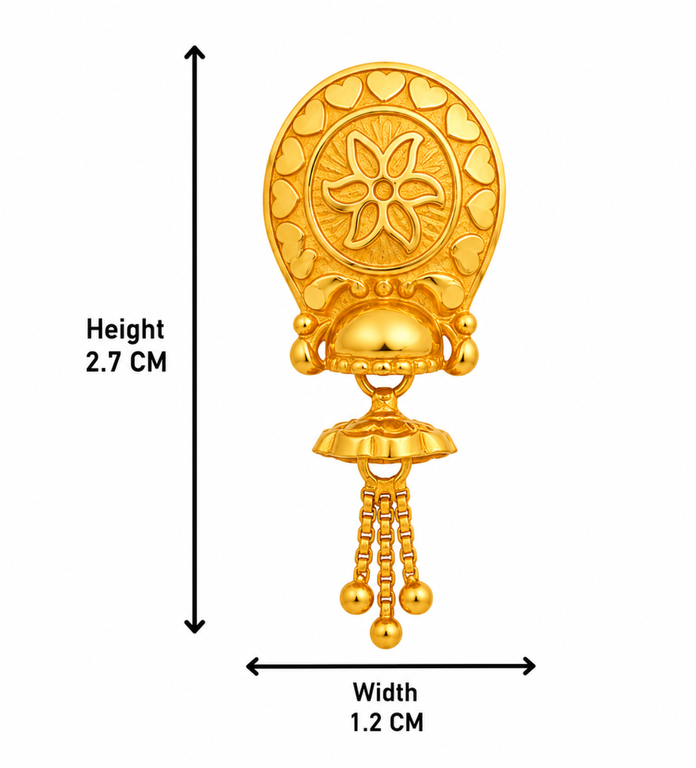 BIS Certified Real 22K Yellow Fine Gold Handmade Earrings For Women - Image 4