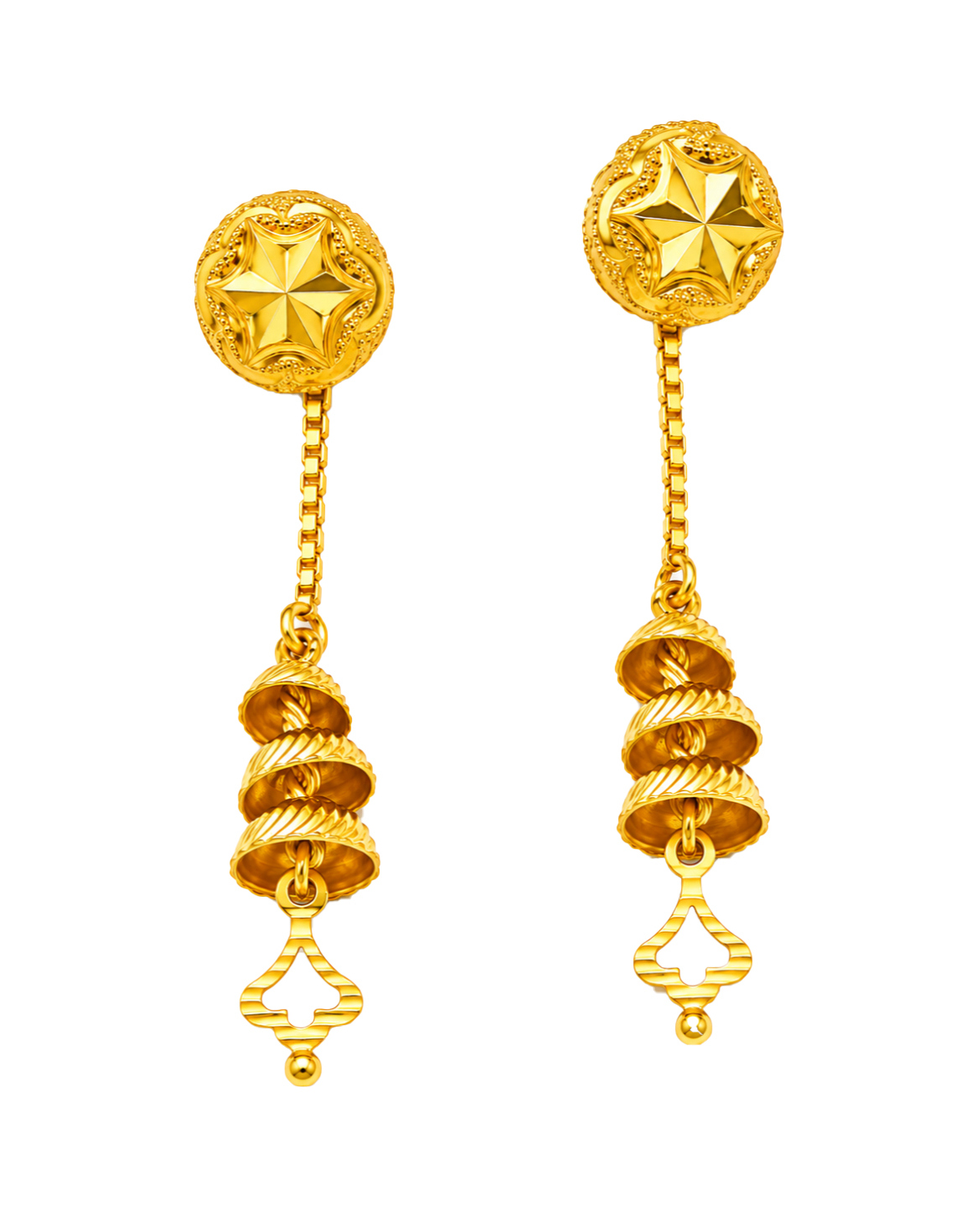 BIS Certified Real 22K Yellow Fine Gold Handmade Classy Earrings For Women - Image 2
