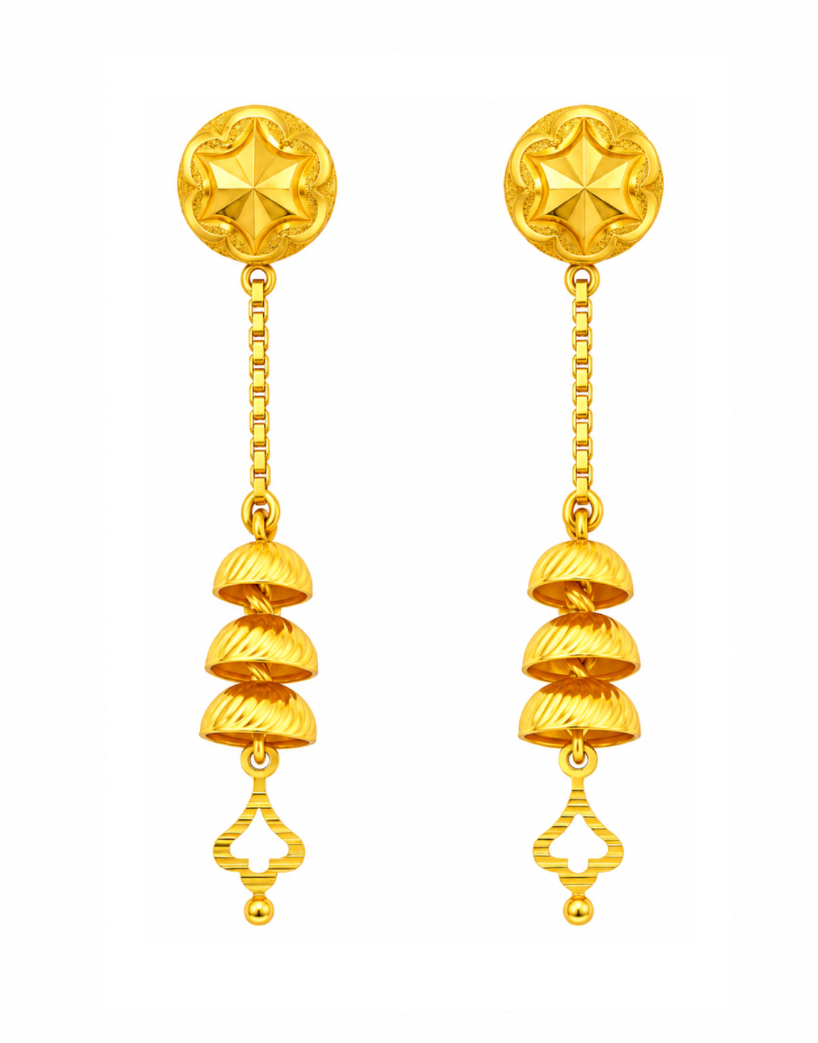 BIS Certified Real 22K Yellow Fine Gold Handmade Classy Earrings For Women