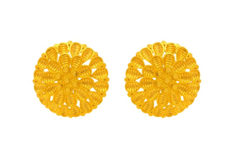 BIS Certified Real 22K Yellow Fine Gold Handmade Elegant Earrings For Women