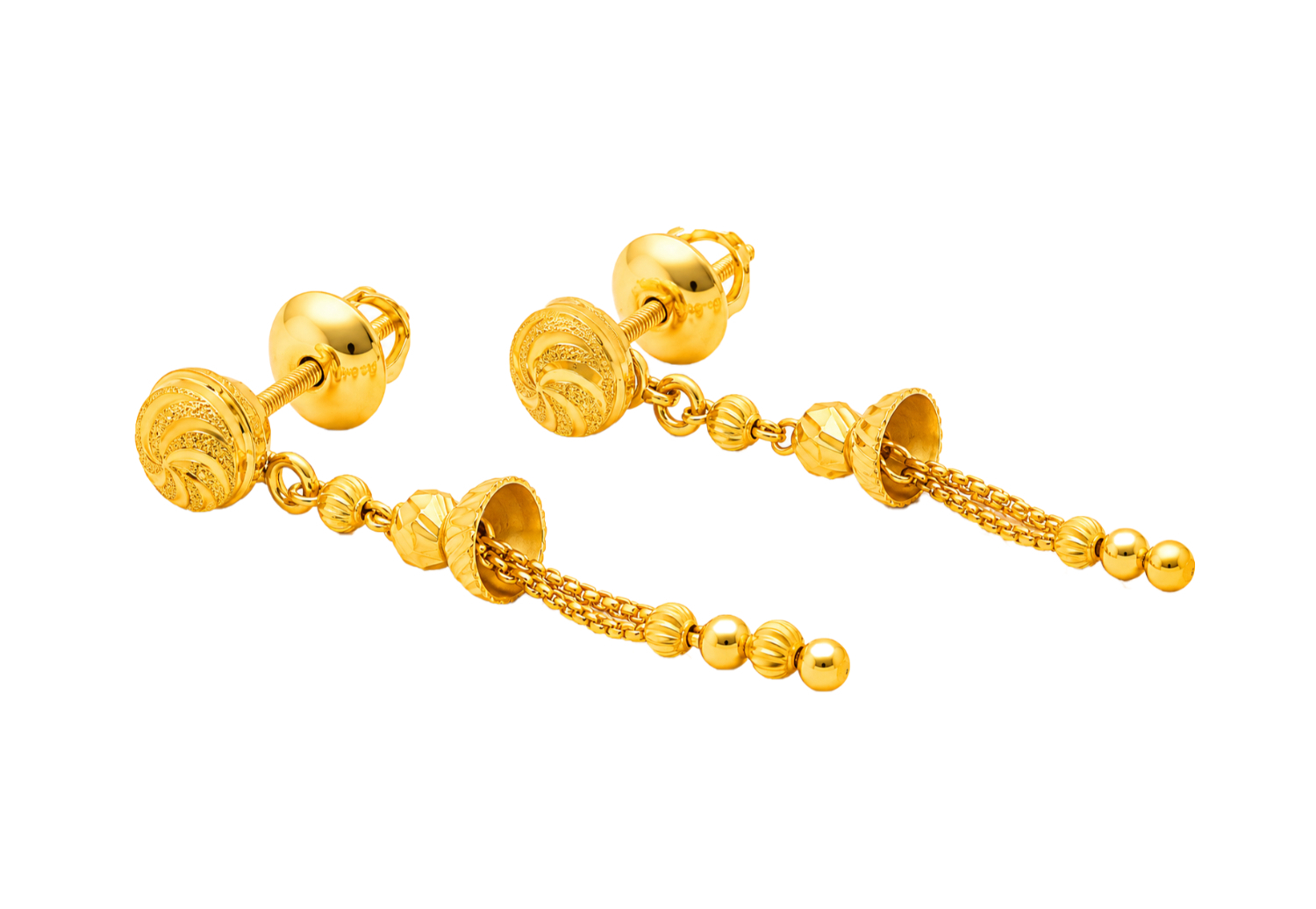 BIS Certified Real 22K Yellow Fine Gold Handmade Classy Earrings For Women - Image 2