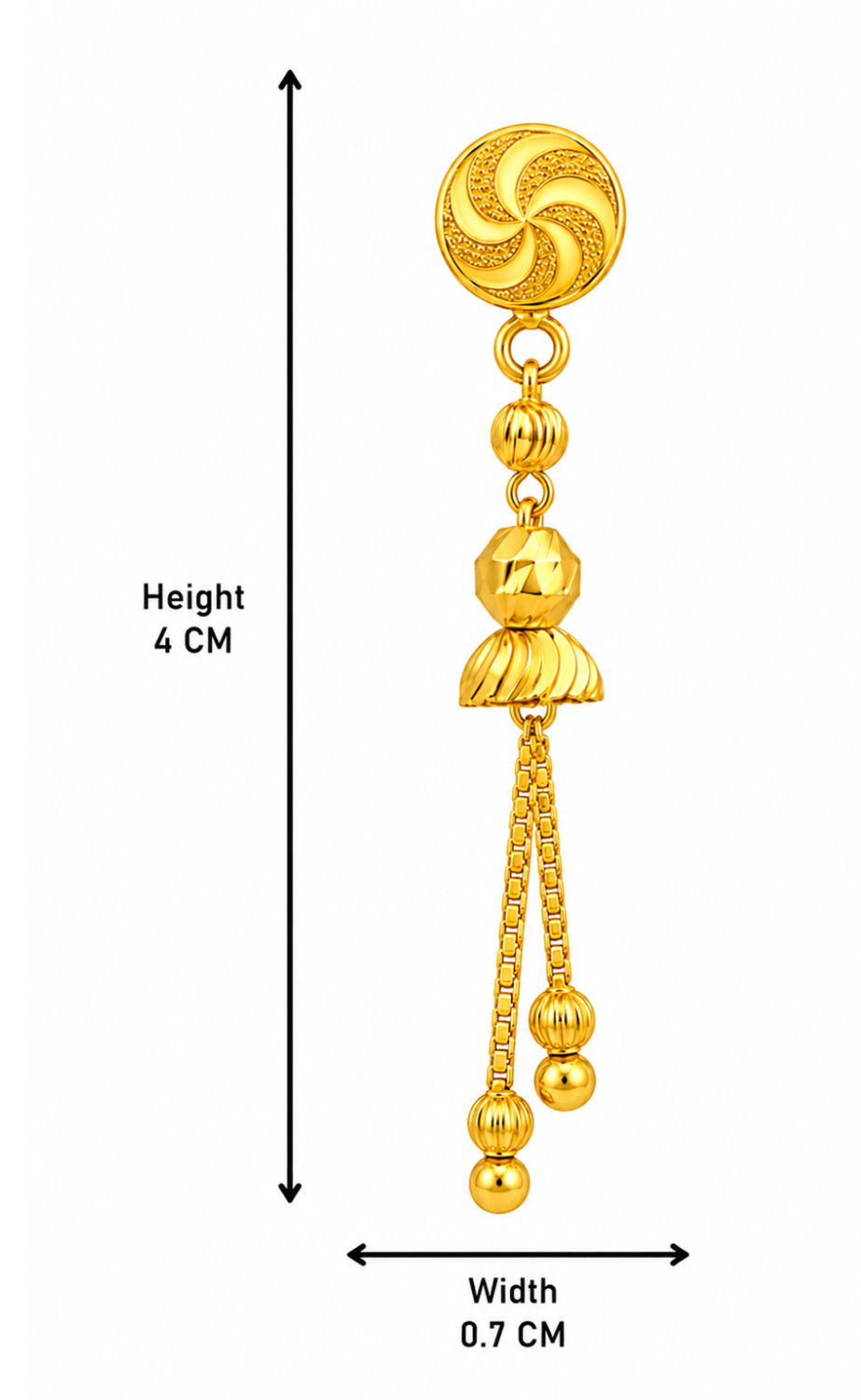 BIS Certified Real 22K Yellow Fine Gold Handmade Classy Earrings For Women - Image 4