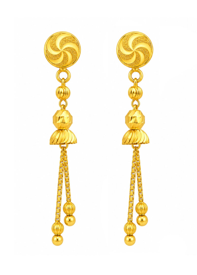 BIS Certified Real 22K Yellow Fine Gold Handmade Classy Earrings For Women