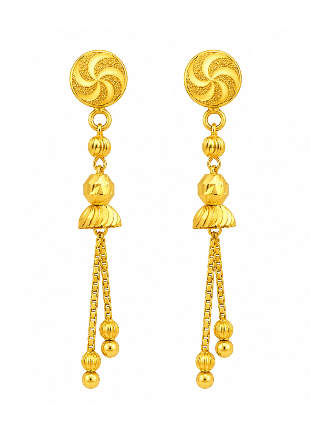BIS Certified Real 22K Yellow Fine Gold Handmade Classy Earrings For Women