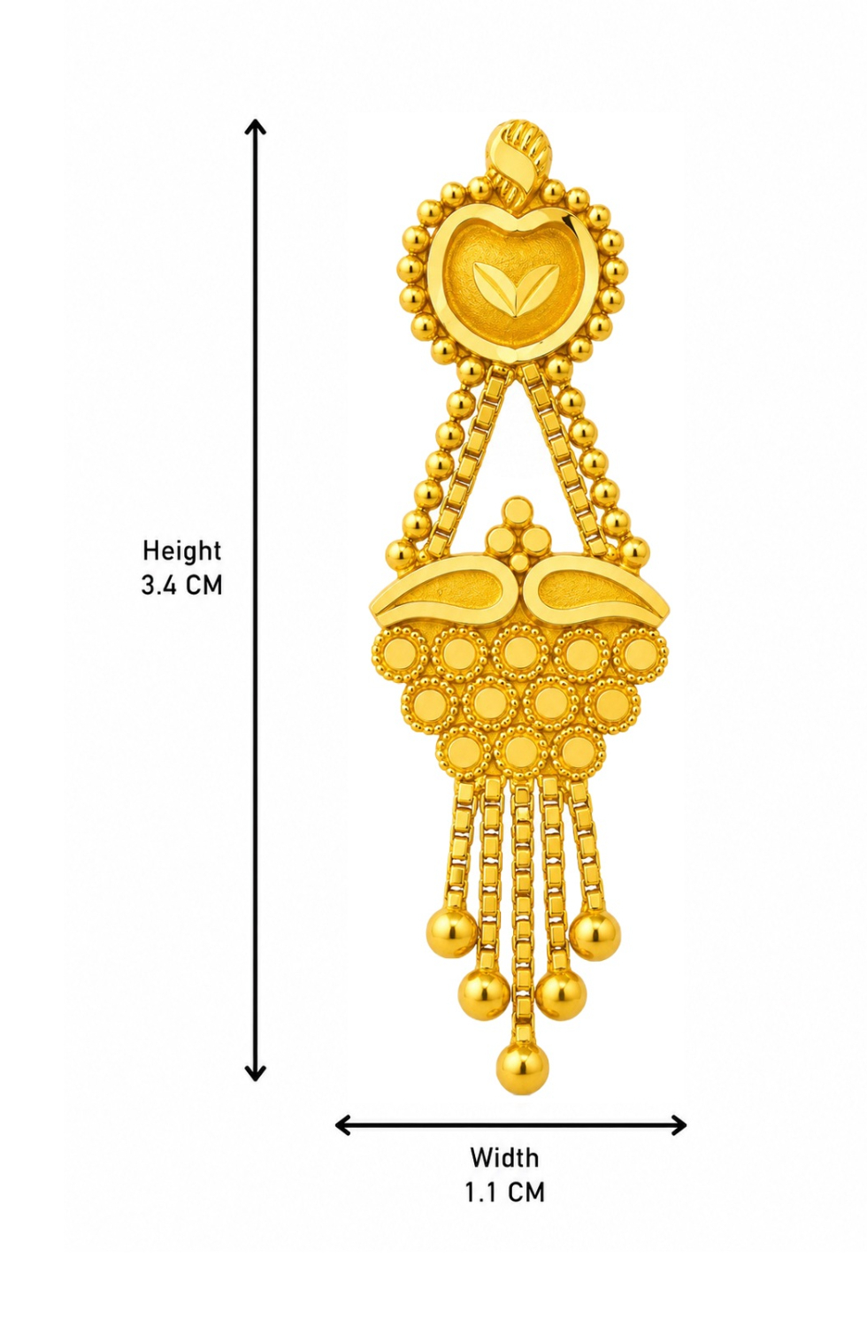 BIS Certified Real 22K Yellow Fine Gold Handmade Classy Earrings For Women - Image 4