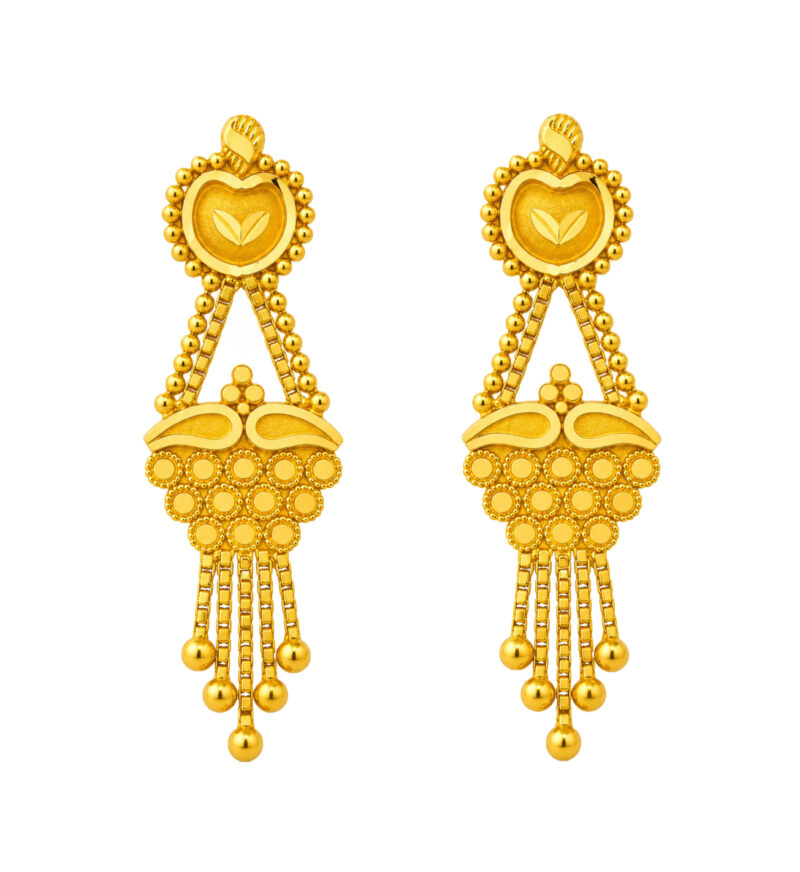 BIS Certified Real 22K Yellow Fine Gold Handmade Classy Earrings For Women