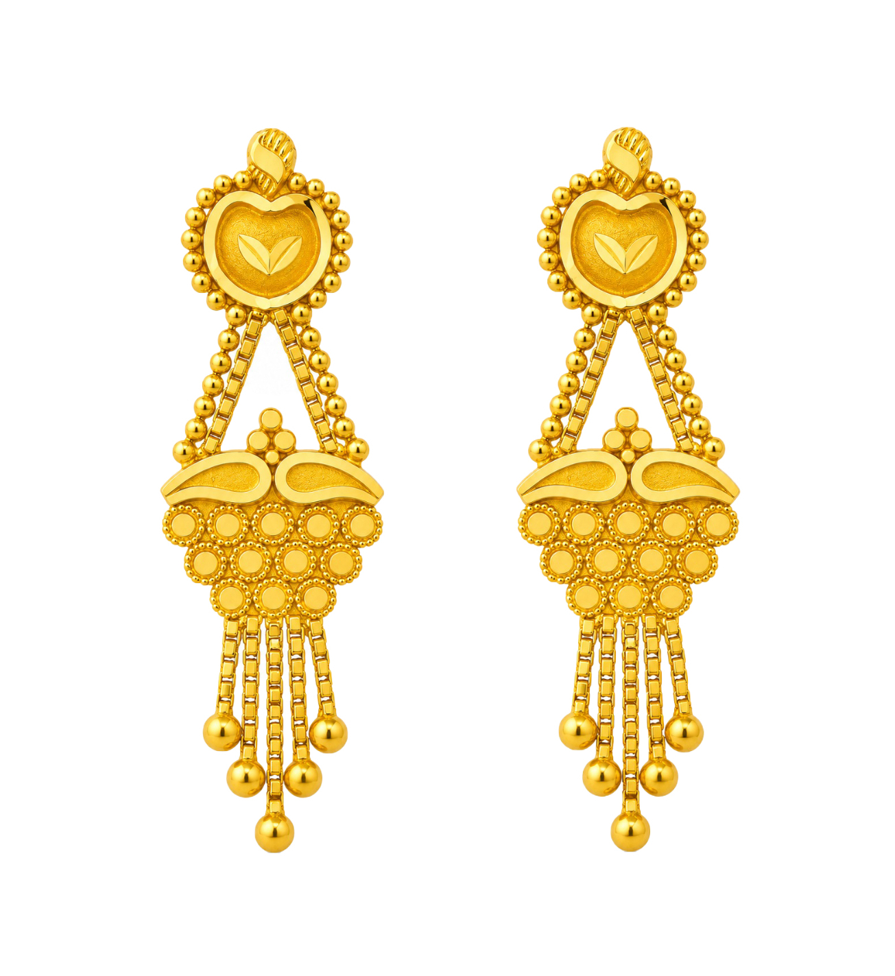 BIS Certified Real 22K Yellow Fine Gold Handmade Classy Earrings For Women