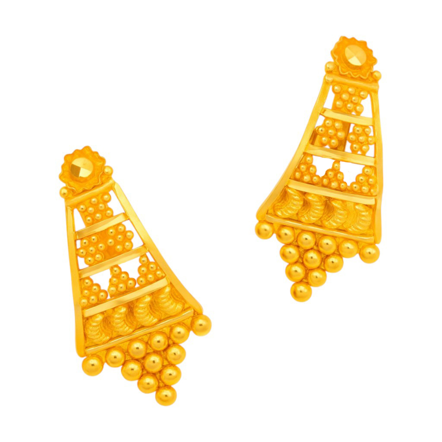 BIS Certified Real 22K Yellow Fine Gold Handmade Earrings For Women - Image 2