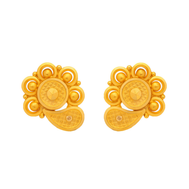 BIS Certified Real 22K Yellow Fine Gold Handmade Earrings For Women