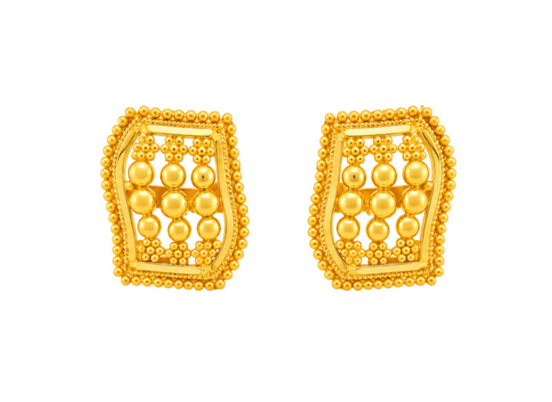 BIS Certified Real 22K Yellow Fine Gold Handmade Elegant Earrings For Women