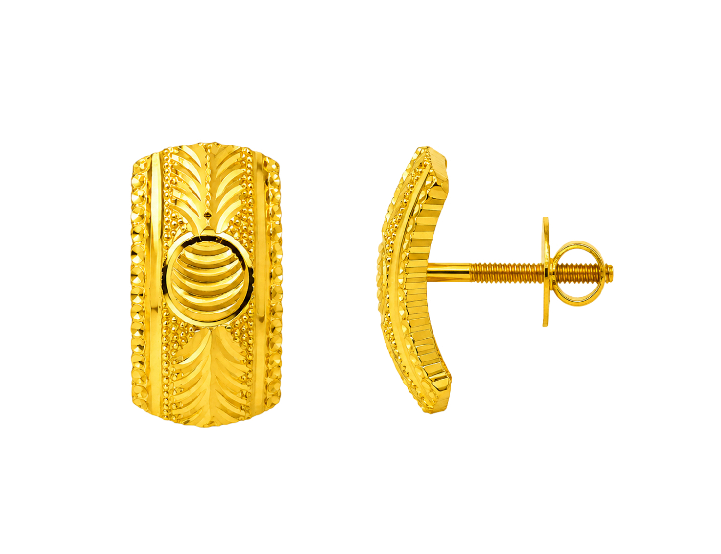 BIS Certified Real 22K Yellow Fine Gold Handmade Flower Earrings For Women - Image 3