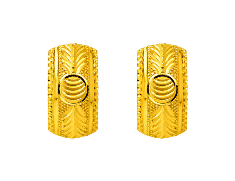 BIS Certified Real 22K Yellow Fine Gold Handmade Flower Earrings For Women