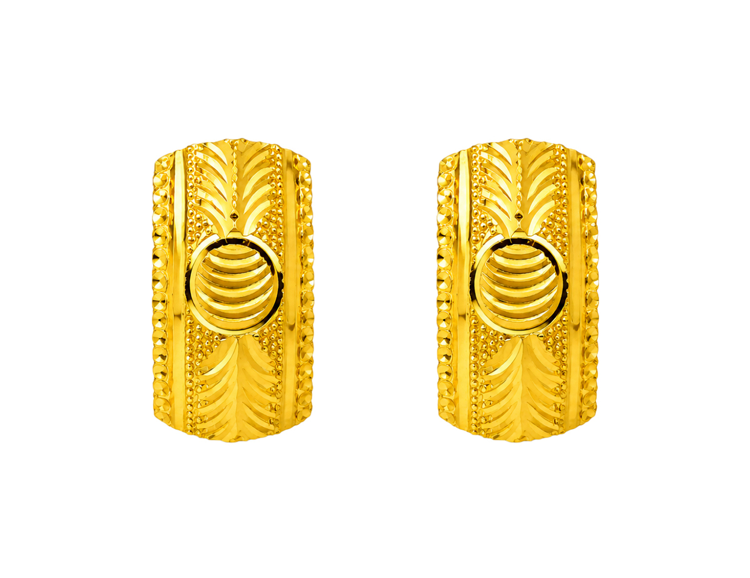 BIS Certified Real 22K Yellow Fine Gold Handmade Flower Earrings For Women