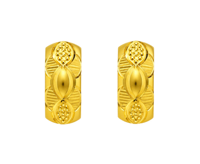 BIS Certified Real 22K Yellow Fine Gold Handmade Elegant Earrings For Women