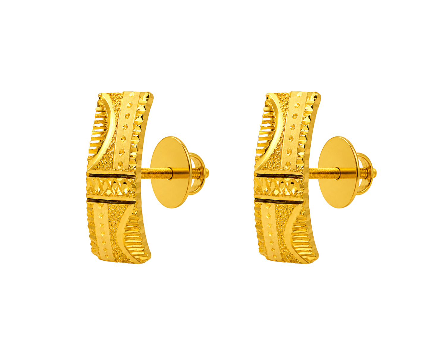 BIS Certified Real 22K Yellow Fine Gold Earrings For Women - Image 2