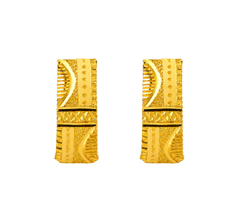 BIS Certified Real 22K Yellow Fine Gold Earrings For Women