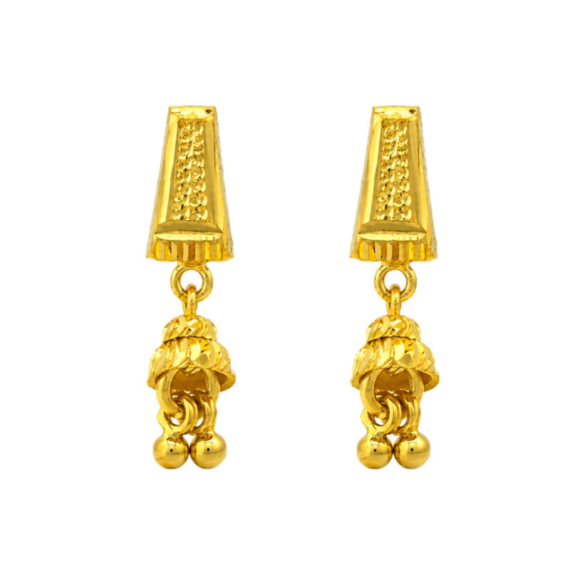 BIS Certified Real 22K Yellow Fine Gold Handmade Earrings For Women