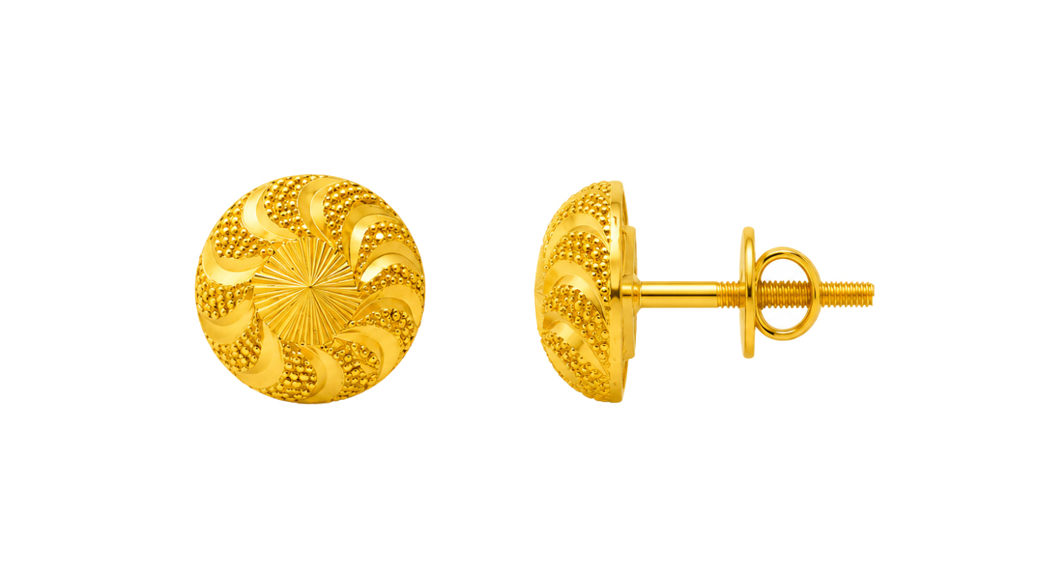 BIS Certified Real 22K Yellow Fine Gold Handmade Classy Earrings For Women - Image 3