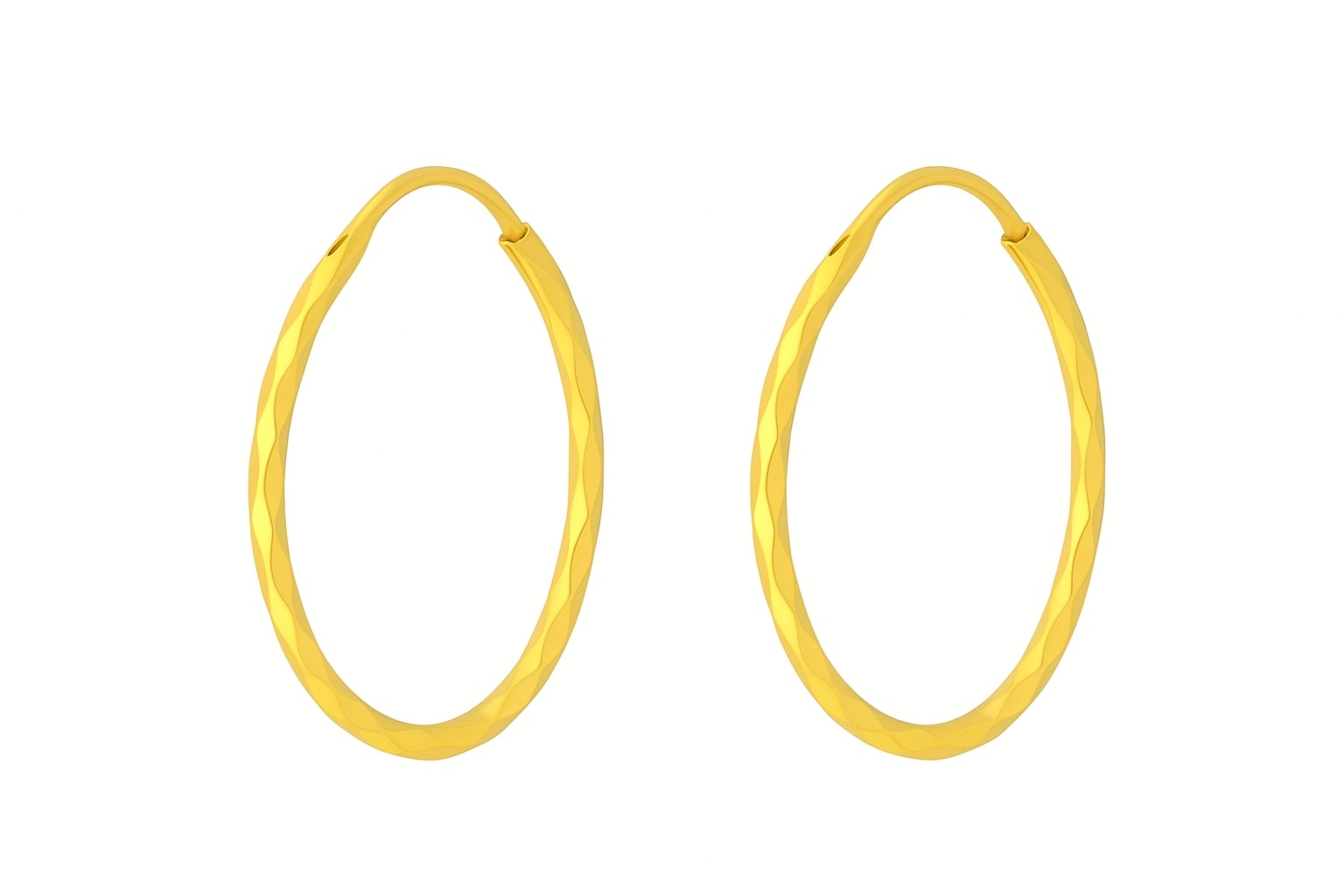 BIS Certified Real 22K Yellow Fine Gold Handmade Hoop Earrings For Women - Image 3