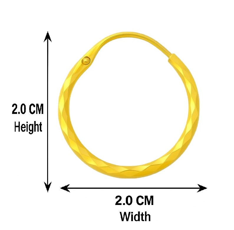 BIS Certified Real 22K Yellow Fine Gold Handmade Hoop Earrings For Women - Image 4