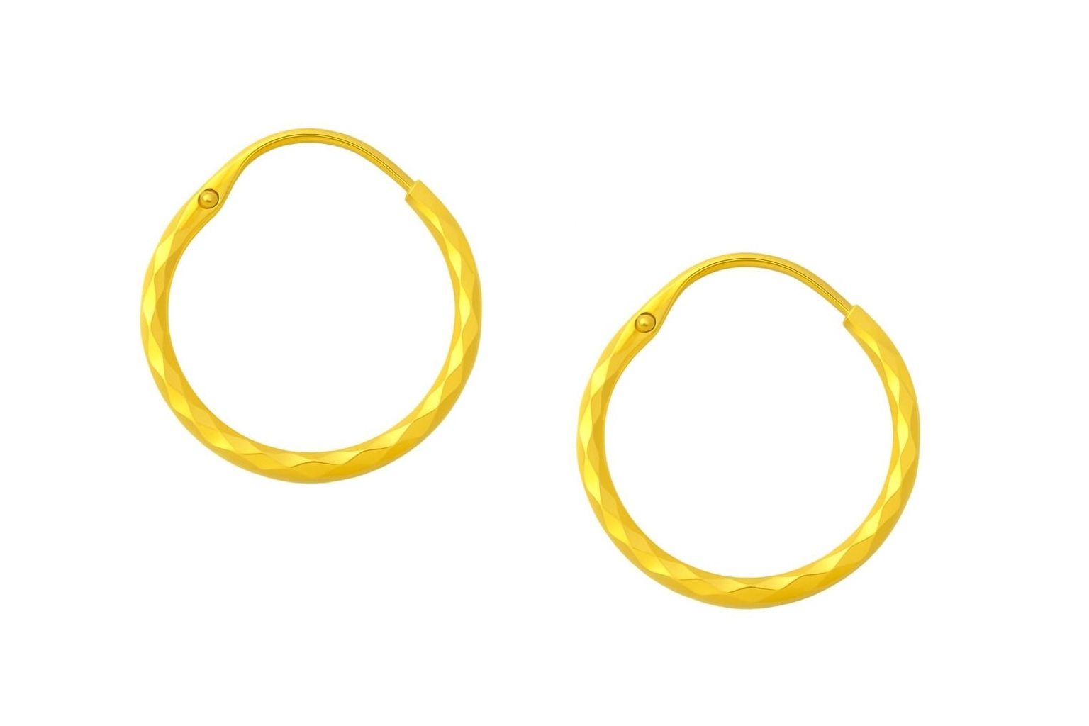 BIS Certified Real 22K Yellow Fine Gold Handmade Hoop Earrings For Women - Image 2