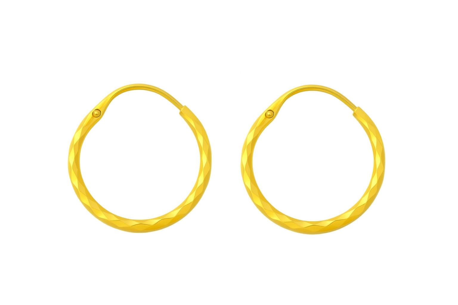 BIS Certified Real 22K Yellow Fine Gold Handmade Hoop Earrings For Women