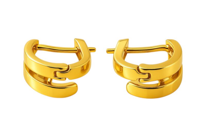 BIS Certified Real 22K Yellow Fine Gold Hoop Earrings For Women
