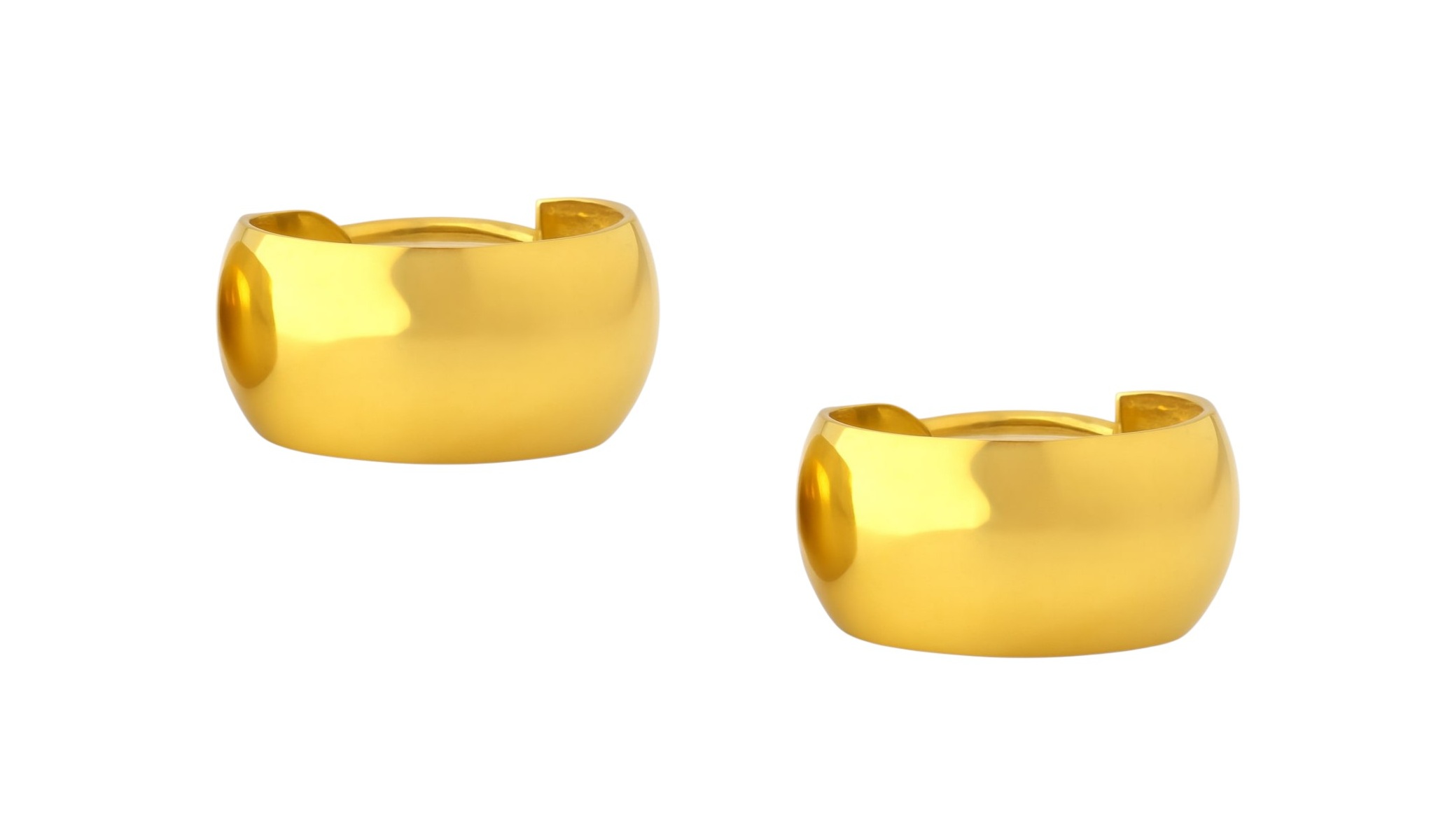 BIS Certified Real 22K Yellow Fine Gold Handmade Hoop Earrings For Women - Image 2