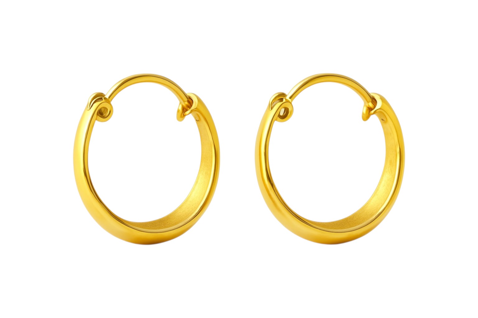 BIS Certified Real 22K Yellow Fine Gold Handmade Hoop Earrings For Women - Image 4