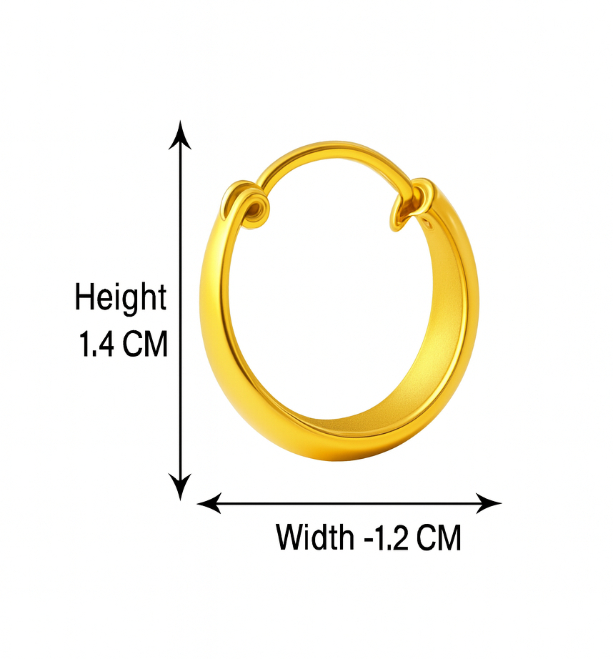 BIS Certified Real 22K Yellow Fine Gold Handmade Hoop Earrings For Women - Image 5