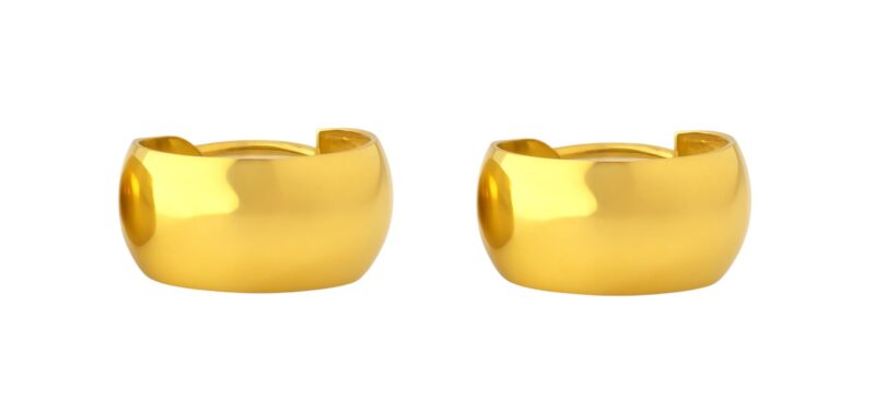 BIS Certified Real 22K Yellow Fine Gold Handmade Hoop Earrings For Women