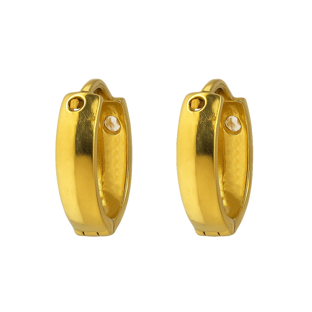 BIS Certified Real 22K Yellow Fine Gold Hoop Earrings For Women - Image 2