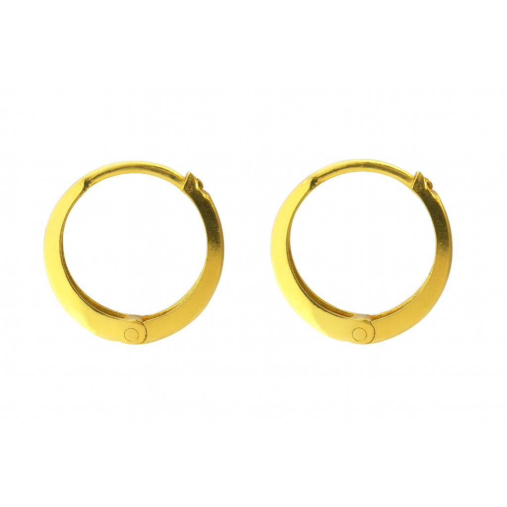BIS Certified Real 22K Yellow Fine Gold Hoop Earrings For Women - Image 3